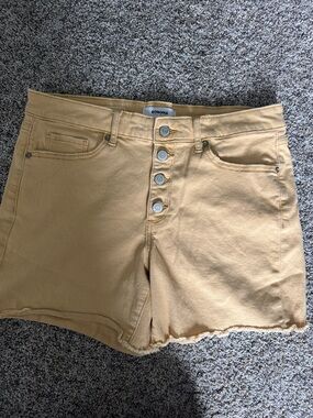 Sonoma Mustard Yellow Button-Front Jean Shorts